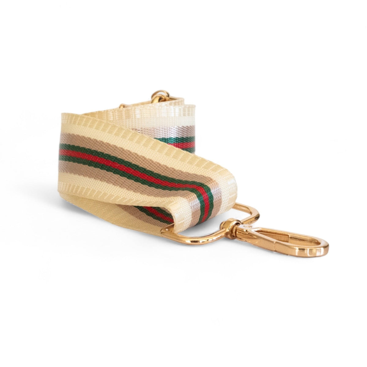 Webbing Shoulder Strap NEW Ivory/ Gucci Stripe- Gold Hardware